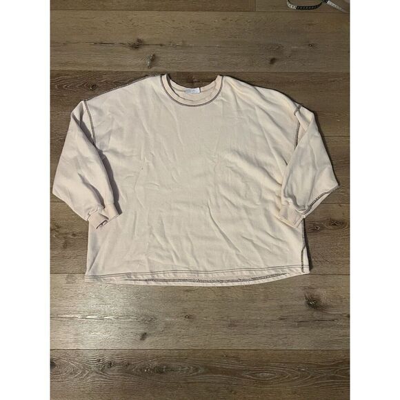 Oak + Fort Womens Ivory Long Sleeve Pullover Oversized Sweater Size Small - Picture 1 of 3